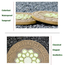 SGeneE Stepping Luminous Stones for Garden, Lotus Pattern Outdoor Stepping Stone, Decorative Yard Art Step Stone for Walkways, Lawn, Patio, Path, Flower Bed, 5pcs, Style 2