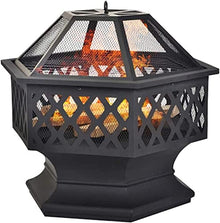 Garden Fire Pit Grill Bowl Grill Barbecue Rack Garden Fire Pit, 3 in 1 Outdoor Fire Pit Table for, Ice Pit, Patio Heater, Metal for Camping Barbecue, 21" X 22" X 28"