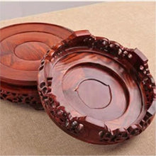 QUANGJN Pcs Plants Saucers Vase Base Round Wooden Ceramic Teapot Flower Bonsai Buddha Statue Fish Tank Incense Burner Solid Wood Ornament Base Plant Pot Saucers,