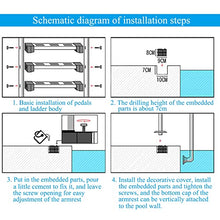 Stainless Steel Swimming Pool Handrail Swimming Pool Ladder, Inground 5 Step Non-Slip Ladder, Heavy Duty Non-Slip Ladder, Complete Accessories, Easy Assembly, Weight Capacity 440lbs, Silver