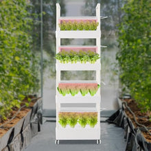 Okasiki 56-Plant Hydroponic Growing System with LED Grow Lights, 4-Tier Indoor Gardening Tower w/ 8.45Gal Water Tank, Mobile Vertical Aeroponic Planter for Herbs, Vegetables