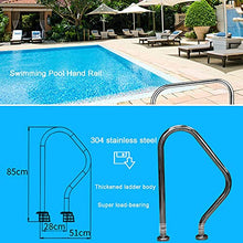 Stainless Steel 304 Stair Rai Pool Ladders Pool Safety Handrails Pool Hand Rail Easy Mount Hand Grab Rail w/ Curved Structure Complete Mounting Accessories for Inground Pool Entry 1 PCS