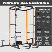 VANSWE Power Cage with LAT Pulldown Attachment Orange