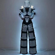 Gracecolorlife LED Robot Costume RGB Helmet Stilts Walker Suit Black (L)