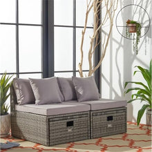 SAFAVIEH Outdoor Pramla 2-Piece Sette Set, Grey PAT7515B