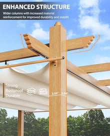 Babevy Babevy Aluminum Flower Trellis Pergola with Retractable Canopy, Waterproof, UV Protection, Rust-Resistant, Adjustable Shade Outdoor Gazebo for Climbing Plants