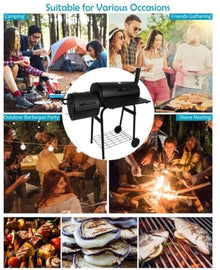 Charcoal grills gas grill weber grill Charcoal Grill Barbecue Oven with Side Fire Box and Offset Smoker, BBQ Outdoor Picnic, Camping, Patio Backyard Cooking