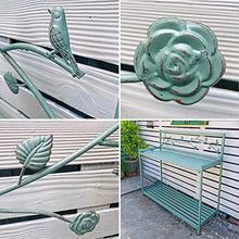 Potting Bench, Outdoor Patio Metal Potting Table with 2- Tier Open Shelf, Garden Work Station Table for Planting (Color : Brown, Size : 126.5x45x115.5cm)