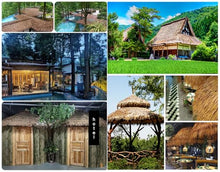 MXJCKSOQ Tiki Bar Umbrella Cover - Synthetic Flame Retardant Palm Thatch Natural Look Decoration for Garden Gazebo Patio - Size: 0.5x8m/1.6x26ft,Giallo-0.5x6m