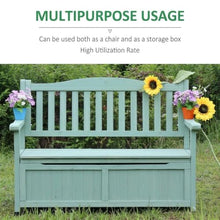 Wooden Outdoor Storage Bench,2 Seater Patio Garden Bench with Backrest