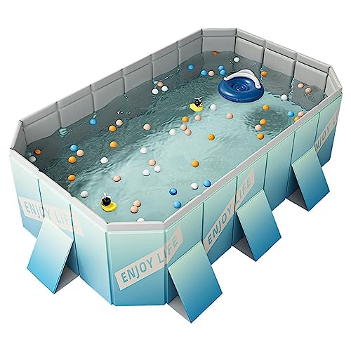 IINCOOY Swimming Foldable Pool Pet Dog Frame Bathtub Collapsible Bathing for Large Dogs Thickened Wear-Resistant (Color : A, Size : 2.6M)