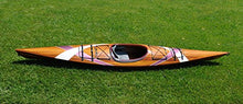 Wooden Boat USA Wooden Kayak with 2 Stripes 15-Feet Natural Wood