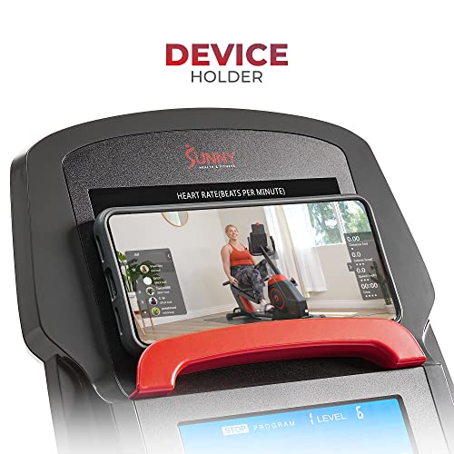 Sunny Health & Fitness Smart Recumbent Bike Black