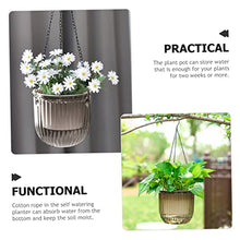 4 pcs Planters Hanging Garden Inch and Self Gray Fence for Chains Hooks Plants Resin Succulent Chain Plant Decorative Pots Round Containers Outdoor Indoor Basket (Greyx3pcs 16.5X15CMx3pcs)