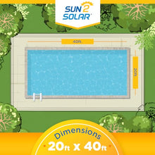 Sun2Solar Blue 20 ft x 40 ft Rectangle Solar Cover | 16 Mil