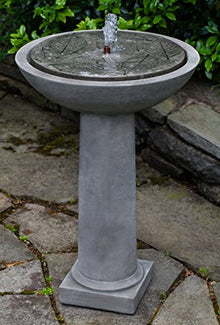 Campania International Hydrangea Leaves Birdbath Fountain Pietra Vecchia Finish