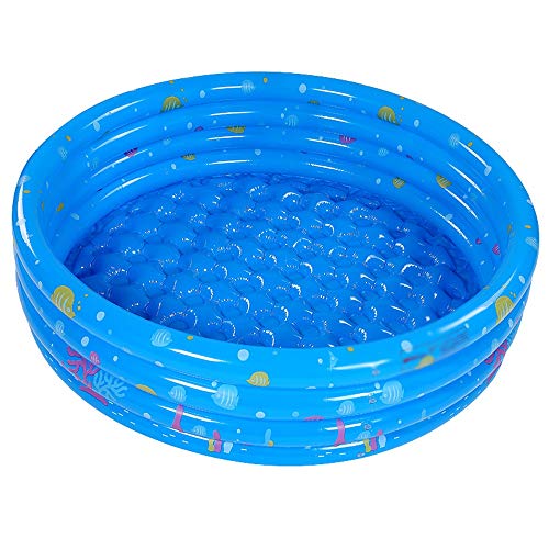 Inflatable Swimming Pool Children's Three-Ring Pool Fishing Pool Non-Slip Large Adult Paddling Pool Thickened Home Air Pool Summer Backyard Water Party (Green)