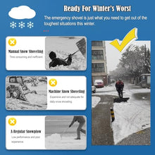 EliteBloom Heavy Duty Snow Pusher Shovel Car for Winter, Driveway Home Garage Emergency Snow Removal Device with Wheels & Handle, Metal Back Saver Snow Plow for Seniors Adult Teen,Black-Small