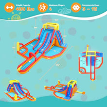 AKEYDIY Water Slide for Kids with Blower, Inflatable Water Park Kids Double Waterslides Backyard Fun Blow Up Water Slide with Splash Pool, Climbing Wall, Basketball Hoop, Water Cannon