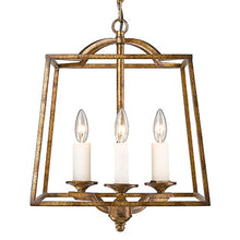 Golden Lighting 3072-3P GG Athena Foyer - Caged, Grecian Gold, 3 Lights