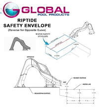 Global Pool Products RIP Tide Inground Swimming Pool Water Slide Deck Mounted Right Curve Turn Grey