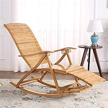 HCZKIUJ Bamboo Rocking Chair Adult Napping Chair Recliners Folding Lunch Break Balcony Chair Couch Lounge Chair Old Man Chair Patio Wooden Swing Chair