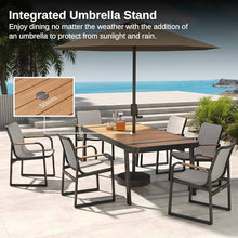 EAST OAK Signature 7-Piece Outdoor Dining Set Dark Grey