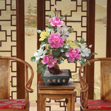 YXIANG56Q Fake Plants Chinese Style Bonsai Jade Ornament Artificial Fake Plants Faux for Desk Home Office Bonsai Tree