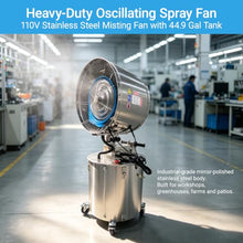 EQCOTWEA 110V Oscillating Spray Fan, Stainless Steel Misting Fan