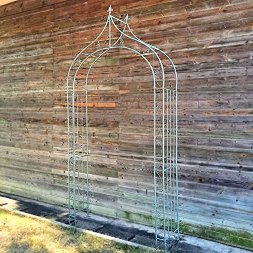SDdPulse Retro Garden Arch, Metal Rose Arch Arbor,Climbing Plants Decoration Pergola Arbor,for Outdoor Lawn/Terrace/Garden Entrance,Easy to Assemble,2 Styles (Antique Green A)