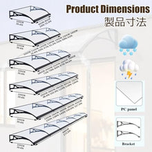 Outdoor Canopy Patio Awning with UV Protection & Rain Gutter, Polycarbonate Shelter for Porch Entryway (39.4x39.4in)