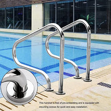 Pool Handrail Handle Grab Rails Swimming Swimming Pool Handrail with Mounting Accessories, 304 Stainless Steel Stair Pool Hand Rail for Inground Swimming Pool
