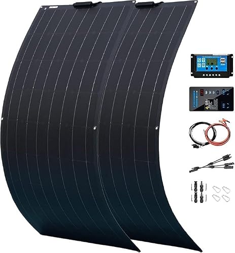 KZZAAO 800 Watt Solar Panel Kit, with Inverter & Charge Controller(40A) 2Pcs 400 Watt Flexible Monocrystalline Solar Panel Kit