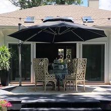 OROTLECT 144'' Round Cantilever Umbrella With Crank Lift Counter Weights With Base In Ground,Gray