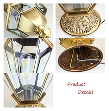 XYIANG Luxury All Copper Outdoor Floor Lamp Waterproof E27 Retro Industrial Glass Floor Lamp Door Lamp Garden Street Villa Pillar Comfortable Garden Decoration Lamp