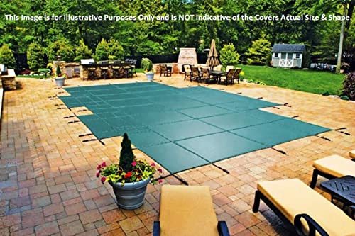 Loop - Loc Rectangle Mesh In-Ground Pool Safety Cover Green