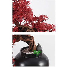 Artificial Bonsai Artificial Bonsai Tree New Chinese Style Red Simulation Maple Bonsai Tree Home Living Room Office Desktop Simulation Bonsai Plant Ceramic Vase for Home Office