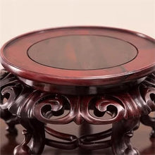 QUANGJN Pcs Plants Saucers Mahogany Carving Crafts Ornament Base Solid Wood Round Flowerpot Vase Buddha Statue Bracket Small Flower Table Plant Pot Saucers,