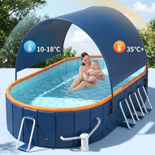 Outdoor Summer Foldable Pool Non-Inflatable Swimming Pool with Sun Canopy