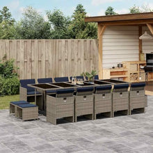 AMBERARD Patio Dining Set Set of 14 Gray and Black PE Rattan 15 Piece Set Furniture Set