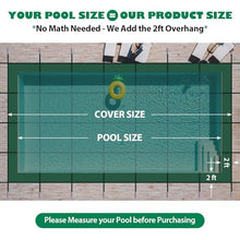 Lynkron Pool Safety Cover for Inground Pools, Heavy-Duty Winter Pool Cover, Rectangle Mesh/Solid Swimming Pool Covers, Triple Stitched for High Strength & UV Protection，Green