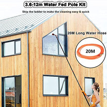 Cleaning Brush Window Cleaning Pole, Water Supply Pole Kit with Hose Spray, Solar Panel Cleaning Equipment for Cleaning (55cmbrush 36FT/10.8M)