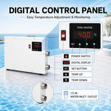 Pool Water Heater 11kw, Electric Spa Heater With Digital Touch Screen Thermostat, Stainless Steel Hot Tub Water Warmer For Above Ground Inground Pool, Bathtub, Spa Bath 11kw