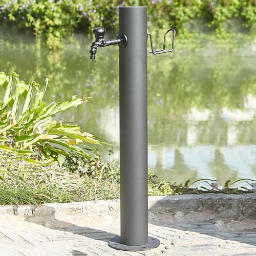 Freestanding Garden Water Column Outdoor Water Column,304 Stainless Steel Vertical Garden Water Column with Floor Mount Tap Frost Proof Hydrant Fountain for Outdoor Yard, B-Height 86cm*Diameter 5cm