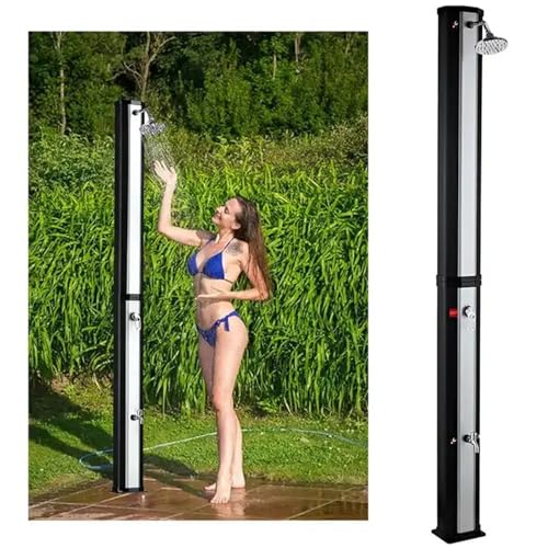 Xoiasth Garden Shower, Solar Shower,180° Swivel Head & Foot Washer Tap,Freestanding Swimming Pool Spa Shower, Camping Shower, Home,Garden,Outdoor, 2.1m