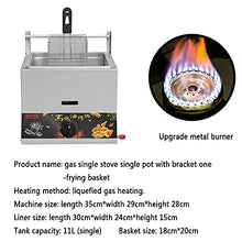 Gas Fryer, Large Capacity Stainless Steel Fryer for Home and Commercial, Adjustable Firepower,with Baskets and Lids, for Chips Donuts Fish,Single Cylinder + Fried Blue,Single cylinder + fried bl
