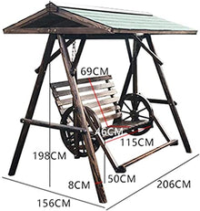KYTGFH Patio Swing Porch Hang Club Bench Chair,3 Person Garden Swing Outside Furniture Patio Swing Outdoor Lounge Chair Lazy Daze Hammocks Swing Bench Perfect Set