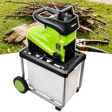 Sushangmao Electric Garden Shredder, 45mm/1.77" Branches, with 60l Large Capacity Detachable Box and Adjustable Grinding Size Knob,New Hobbing Cutter Head, for Leaves and Branches