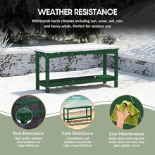 WestinTrends Malibu 55" Outdoor Patio HDPE Adirondack 2-Tier Shelf Console Table, Dark Green