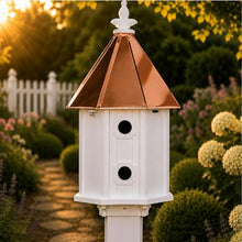 NC Birdguy Handmade Copper Roof Two-Story 8-Compartment Birdhouse (H14C)